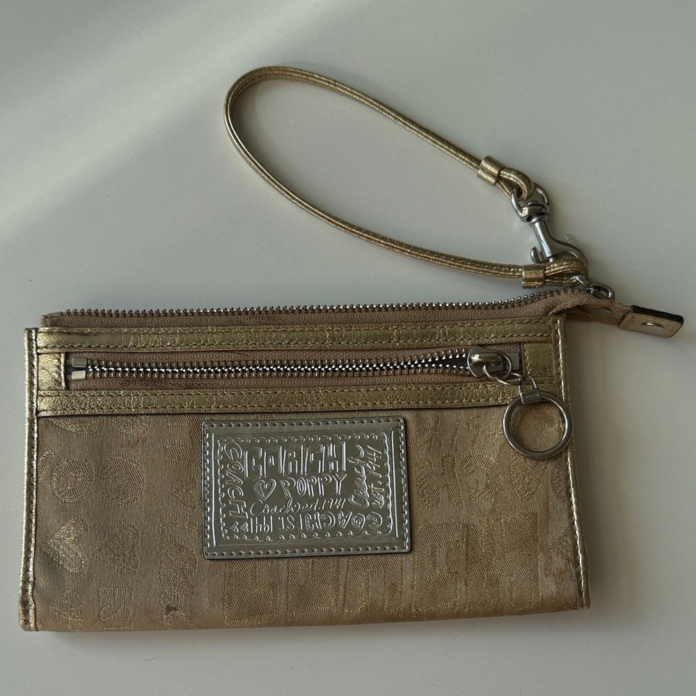 Coach Metallic Gold Wristlet